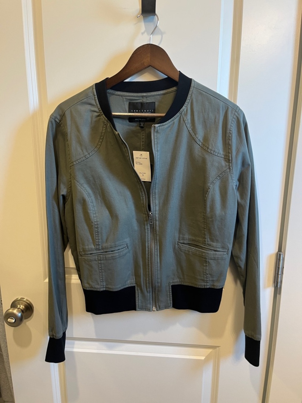NWT Anthropologie Sanctuary Lightweight Olive Bomber Jacket Small